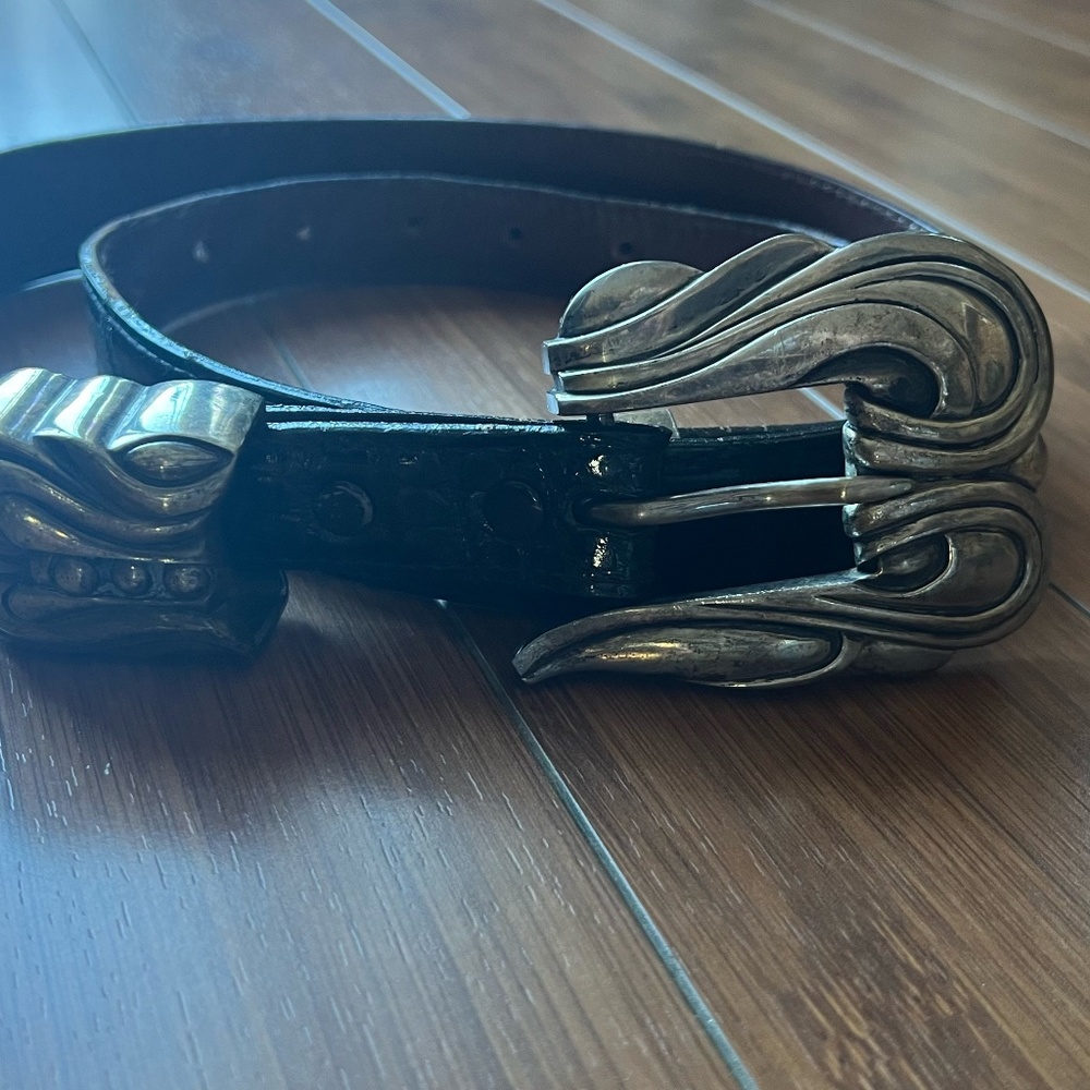 Barry Kielselstein-Cord Vintage Belt with silver buckle.